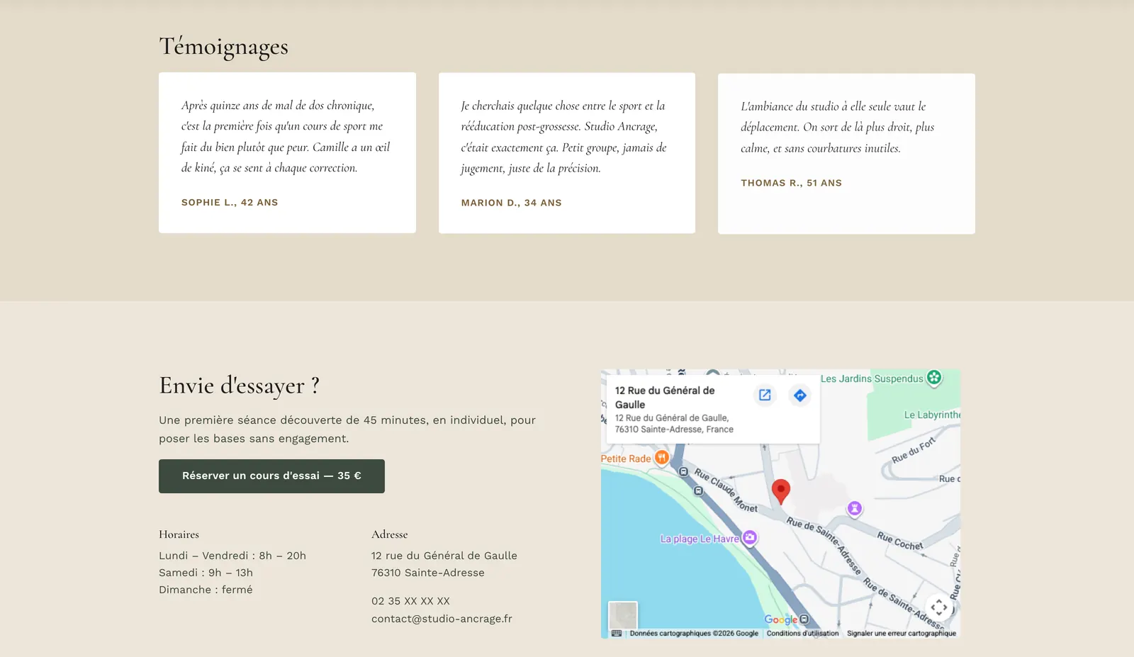 Studio Ancrage — témoignages clients