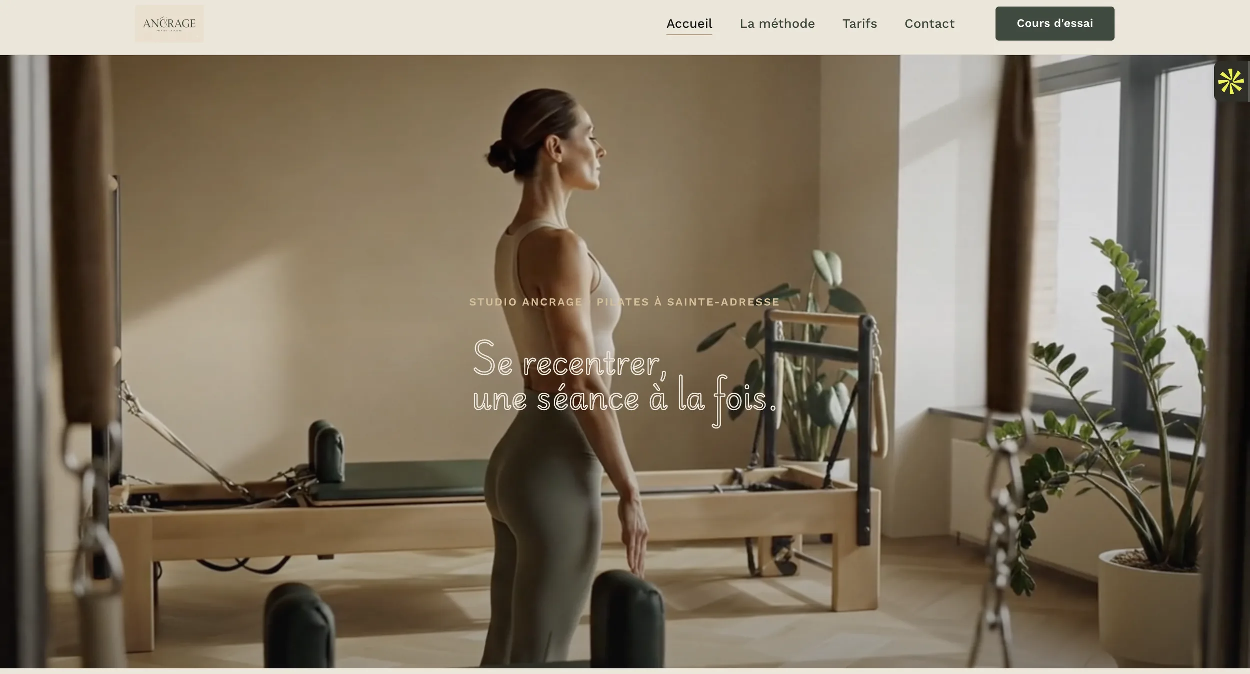 Création site web Studio Ancrage — Pilates Le Havre, Aminyo